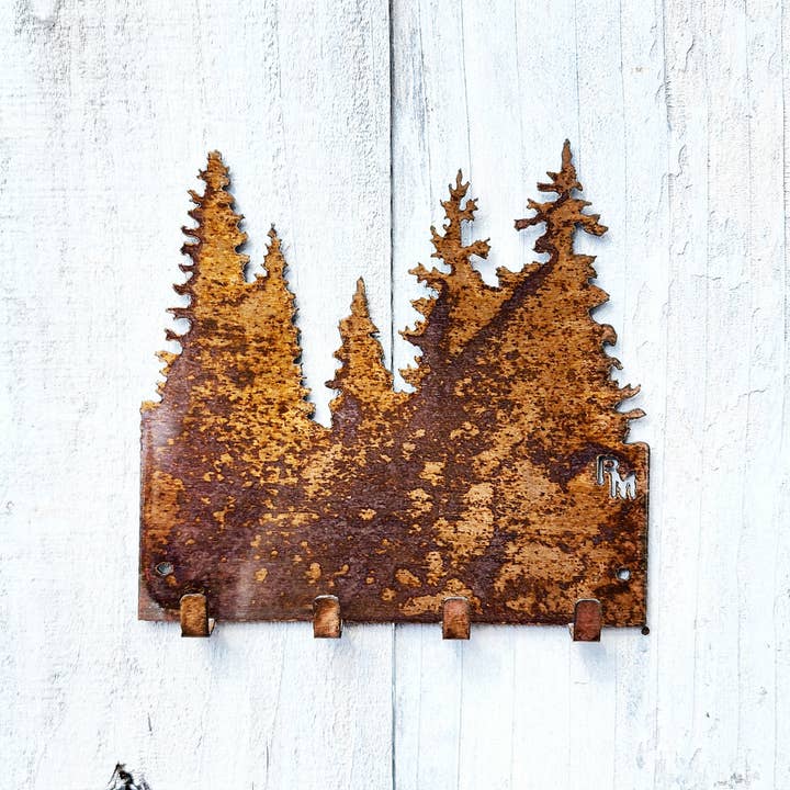Rustic Tree Key Holder For Wall Small Metal Wall Key Holder for wholesale by Rustic Metalz