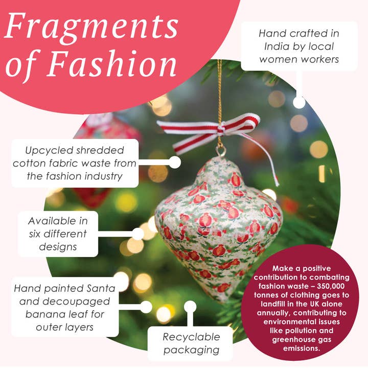 Talking Tables UK – wholesale Ornament set – Fragments of Fashion Handmade Christmas Tree Decorations5