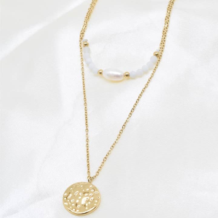 Kapyco - Wholesale Pendant/Charm Necklace - Double-row stainless steel necklace - BJ210248OR1