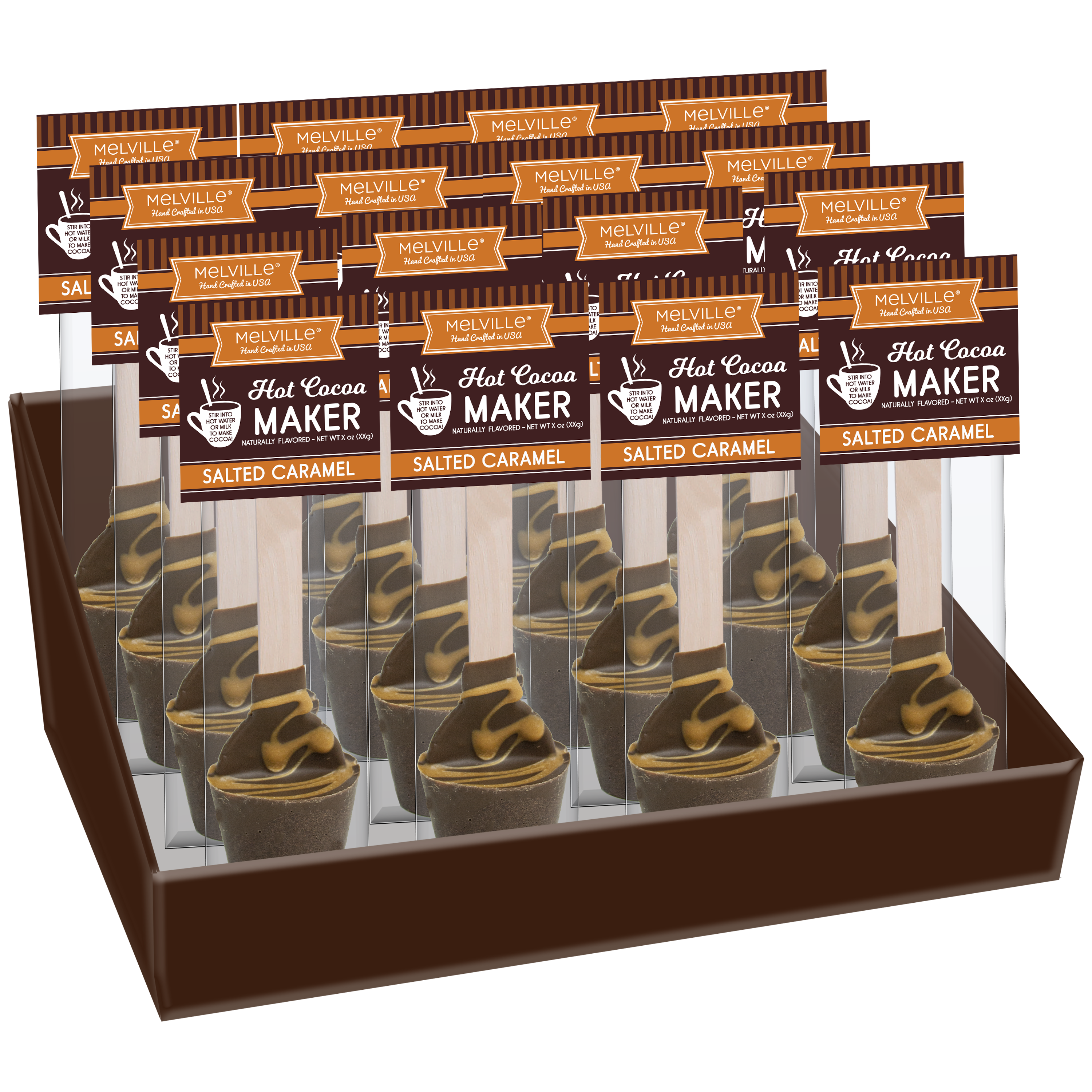 Melville Candy Company - Wholesale Hot Cocoa Spoon - Salted Caramel Hot Chocolate Spoons2