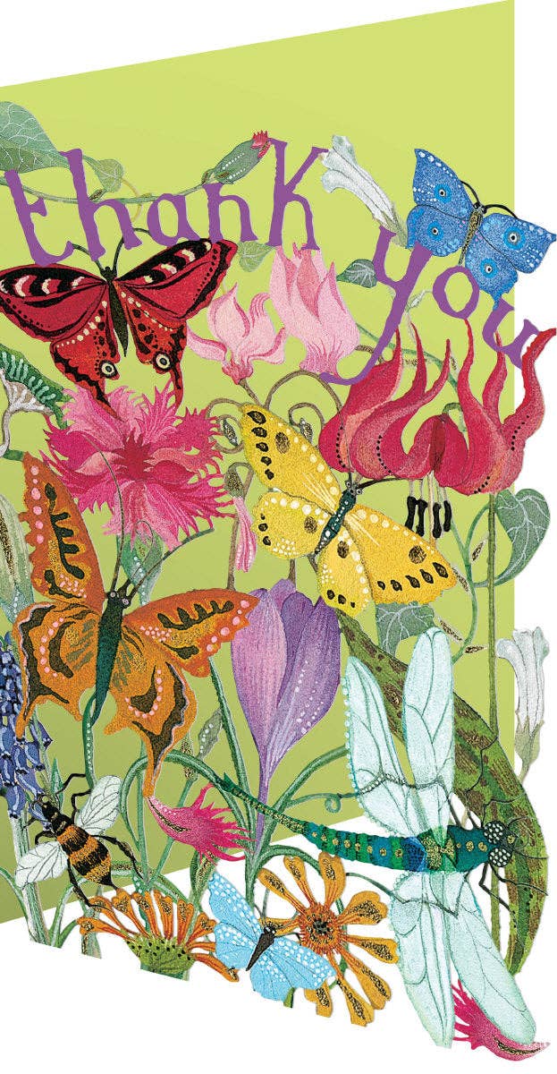 Roger La Borde – wholesale Thank you card – Beautiful Butterfly Thank you Lasercut Card single - GC 24350