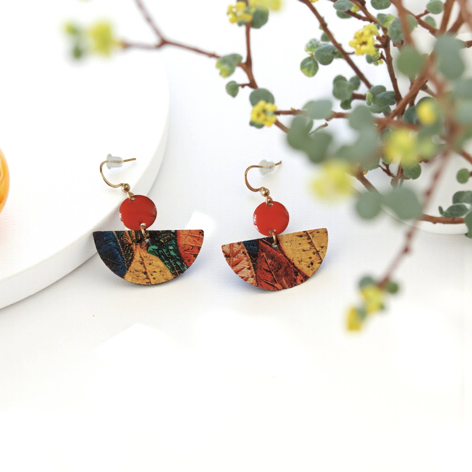 Karmyliege - Wholesale Dangle Earrings - Gaïa cork earrings4