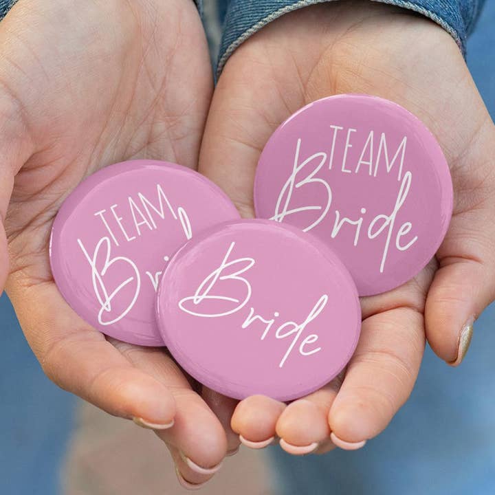 Team Bride Buttons for wholesale by Never Knew I Needed
