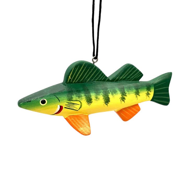 Yellow Perch Balsa Ornament for wholesale by Women of the Cloud Forest