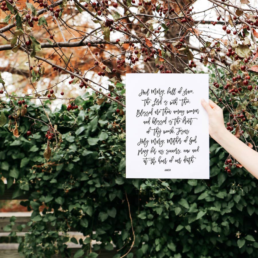 The Anastasia Co – wholesale Art print – Hail Mary Prayer Print | Catholic Decor3