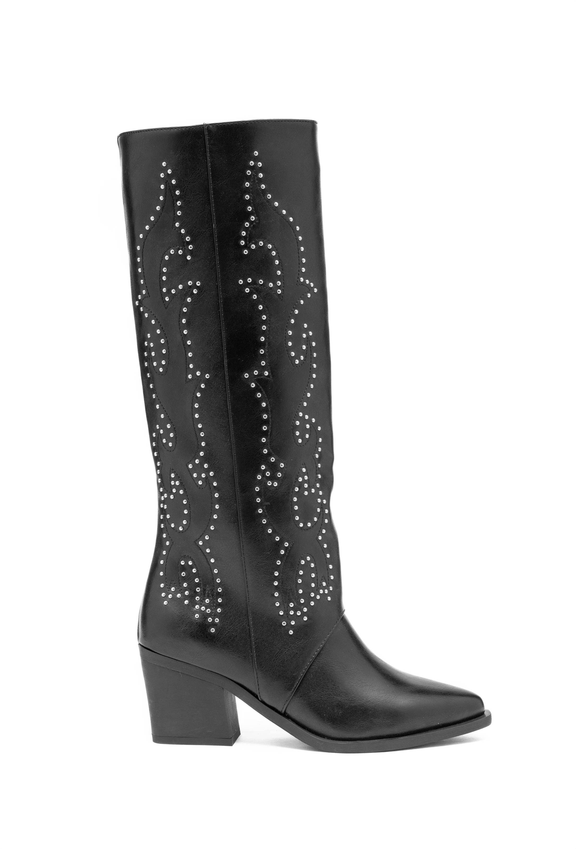 C'M PARIS - Wholesale Cowboy Boots - Women's - Western Boot with Stud Embroidery 92631
