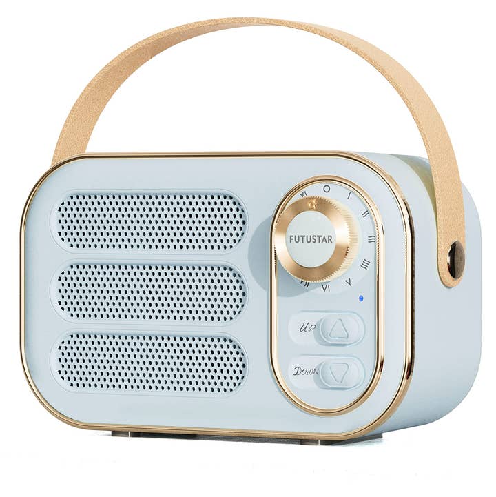 Funky Rico Inc - Wholesale Speakers - Vintage Bluetooth Speaker Retro Decor Gift - Blue3