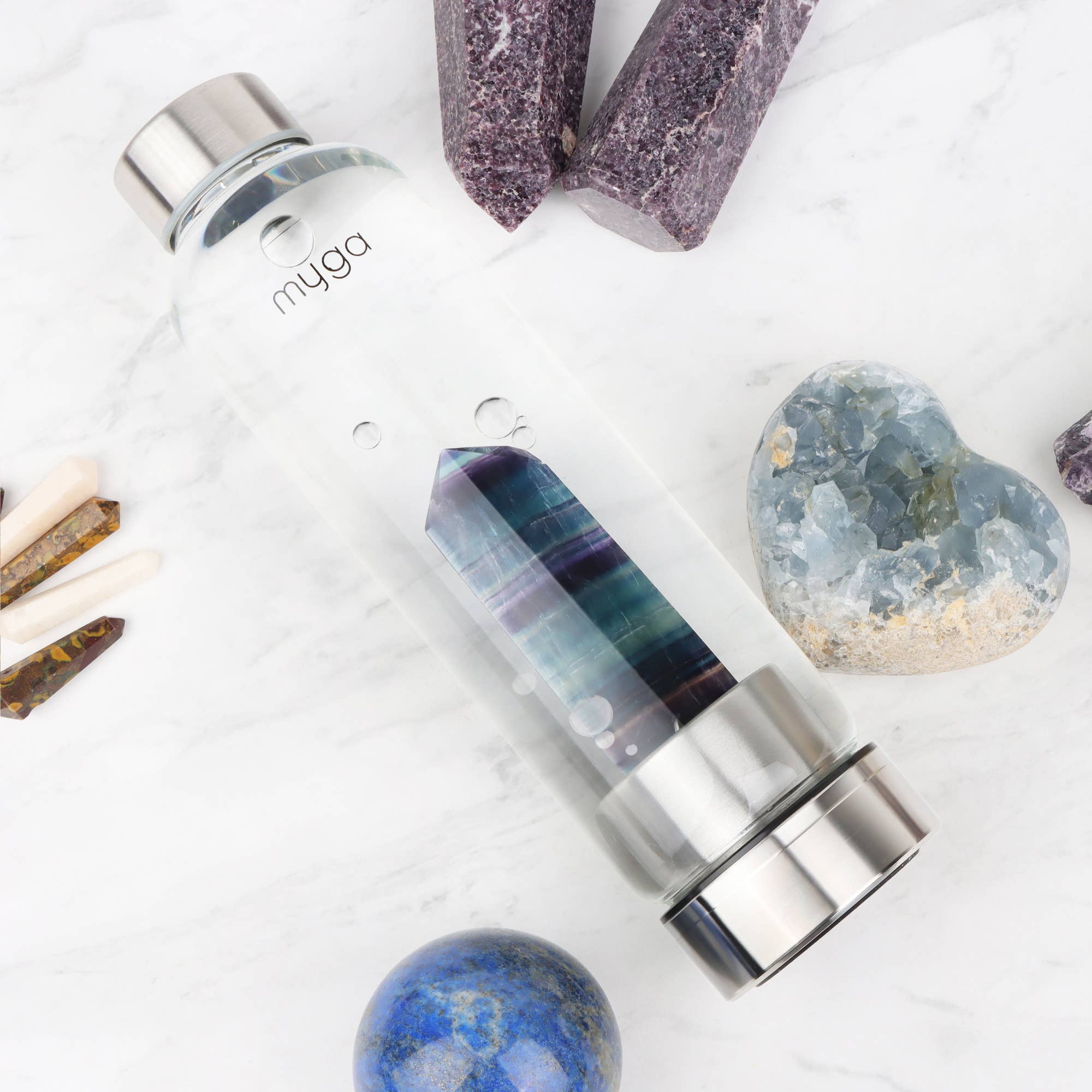 Myga - Wholesale Water Bottle - Fluorite Crystal Glass Water Bottle7