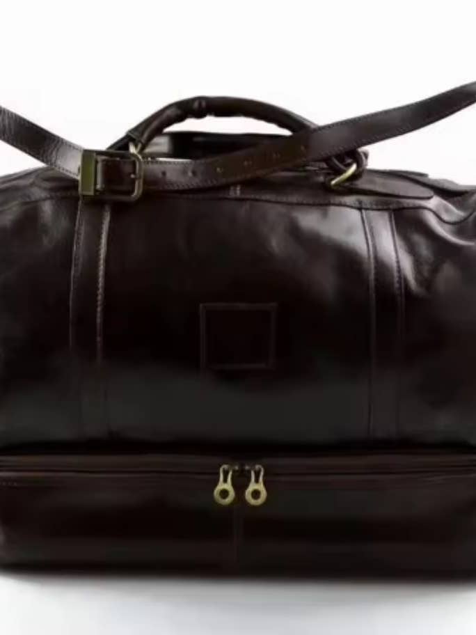 Borsone da viaggio in pelle Explorer con scomparto per scarpe per la vendita all'ingrosso da parte di Ganges Grain Inc