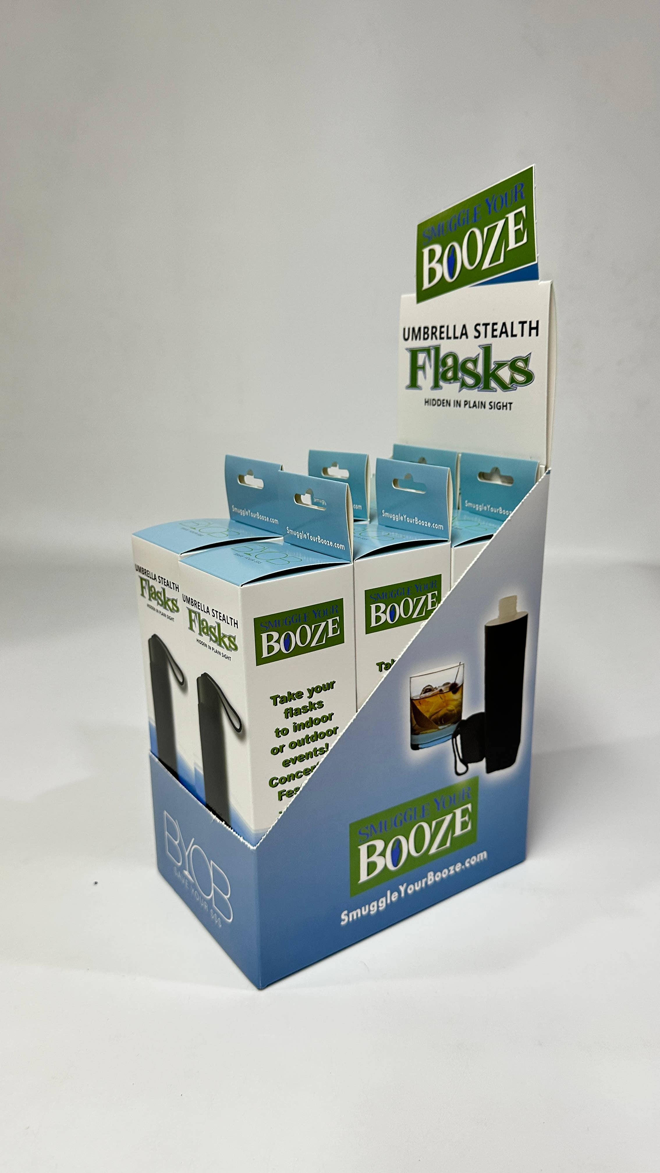 Smuggle Your Booze - Wholesale Flask - Umbrella Flask POP Display1