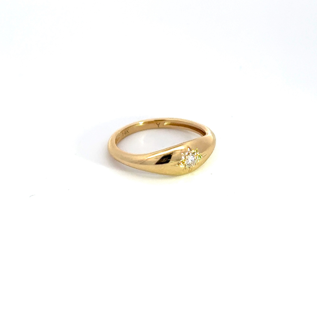 Yellow 14k Solid Gold Diamond Ring. RFA17994 for wholesale on Faire3