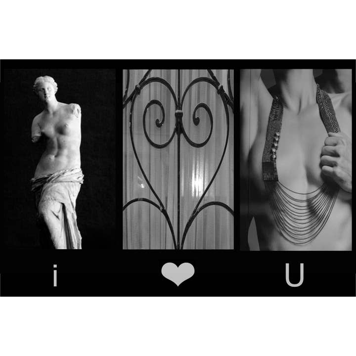 I (heart) U_01 Greeting Card with alphabet photography for wholesale by PhotoWord Art