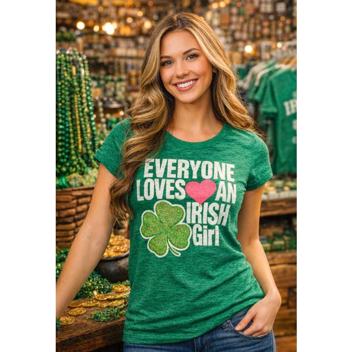Todo el mundo ama a una chica irlandesa camiseta verde para venta al por mayor de CBE Inc