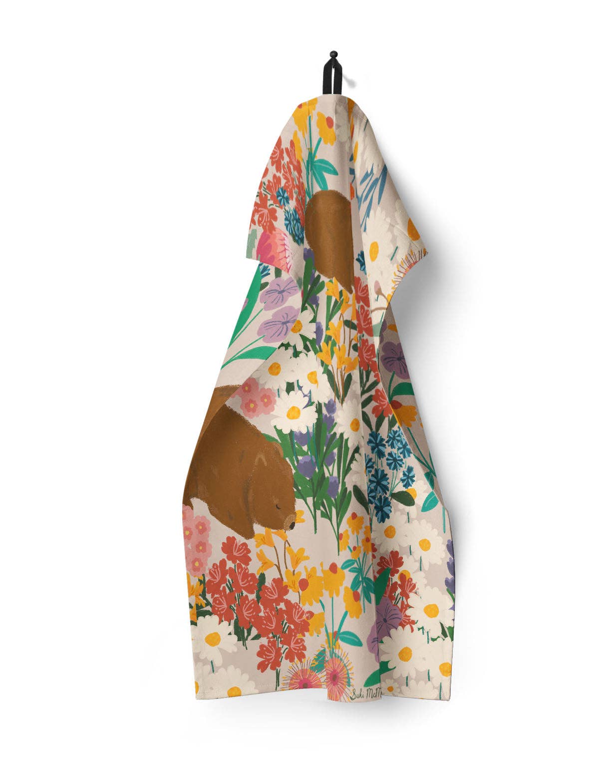 Suki McMaster - Venta al por mayor Paños de cocina - Paño de Cocina - Wombat Floral por Suki McMaster1