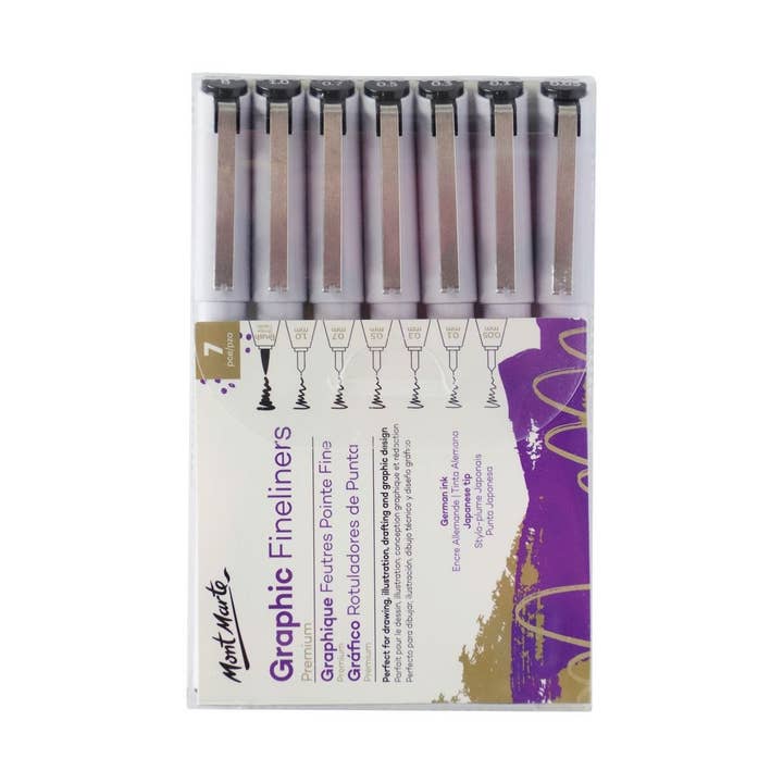 Graphic Fine liners Set Premium 7pc for wholesale by Mont Marte Usa, Inc.