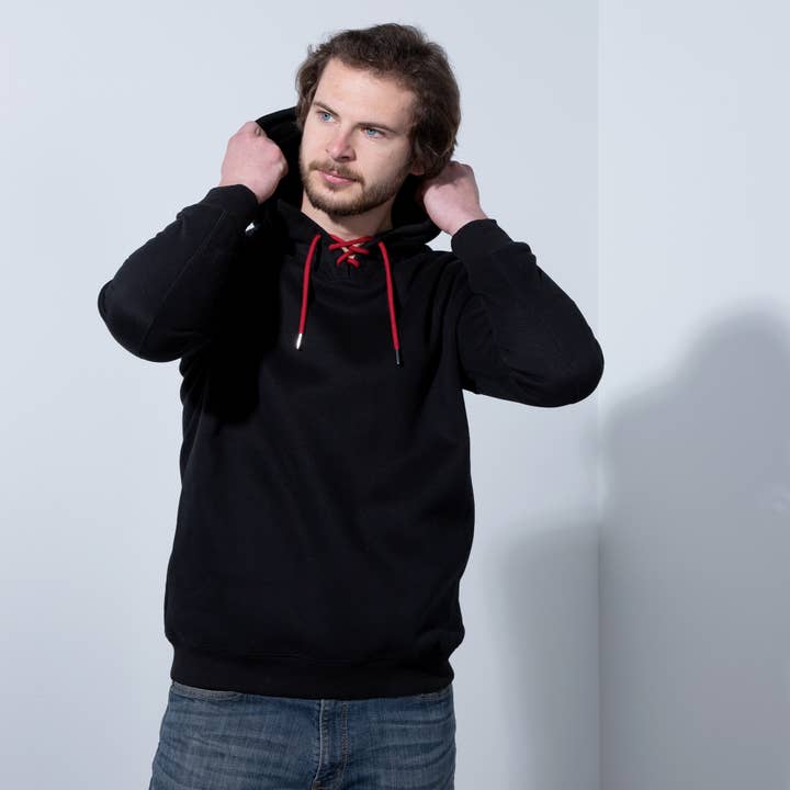 Infinite Sourcing & Trading LLC. - Wholesale Hoodie - Men's - Blank hoodie heavy blend w/Colored drawstring-Build hoodie2