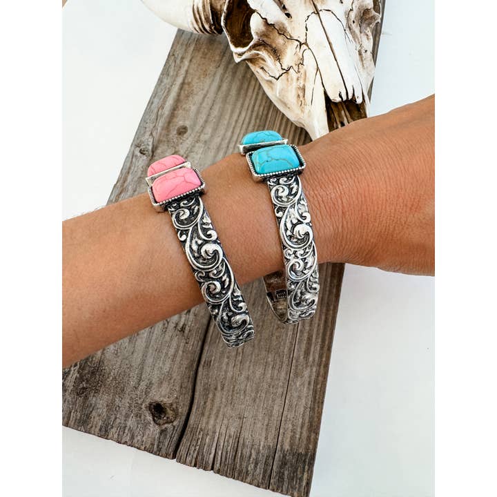 Boho Ranch Shop - Vente Bracelet manchette - Bracelet Jonc en Pierre de l'Ouest4