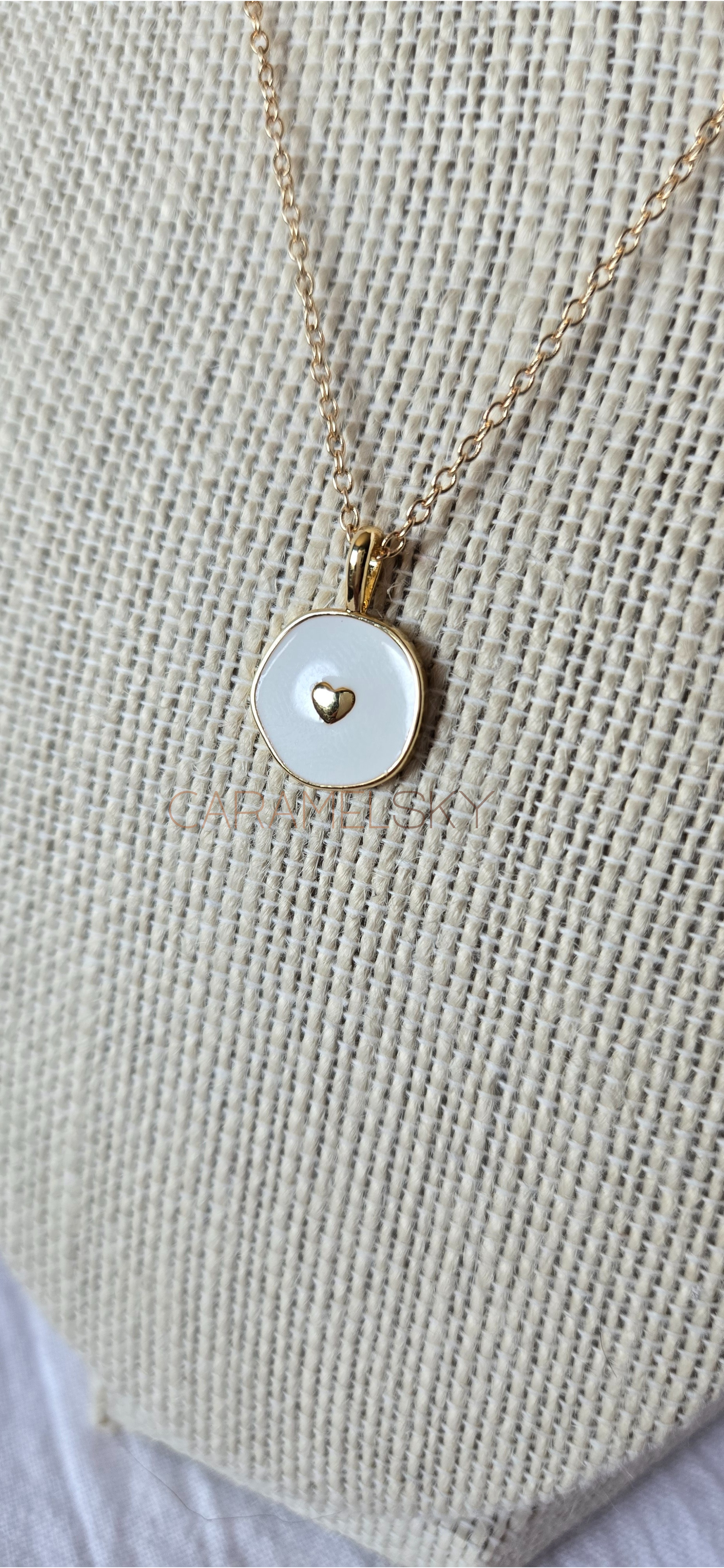 Caramel Sky - Wholesale Pendant/Charm Necklace - 18k Gold Plated Heart Necklace, Minimalist Heart Jewelry4