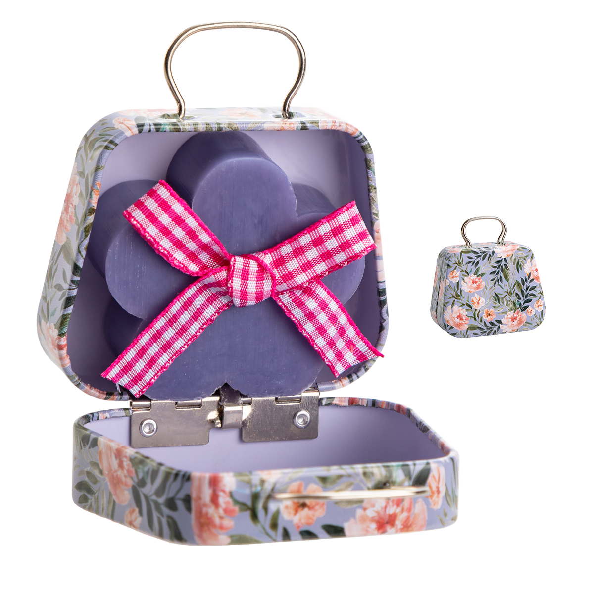 Amorevole - Vendita all'ingrosso Set di saponi - Cestino di Fiori - Latta con sapone profumato0