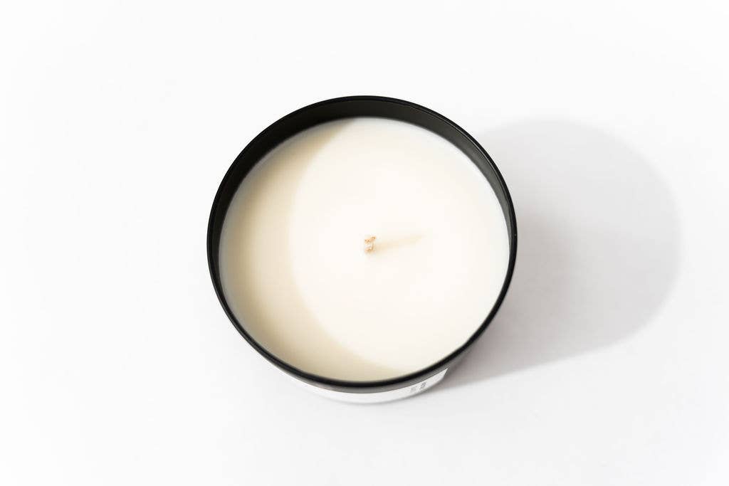Wash and Wik - Wholesale Travel Candles - The Gentleman - 8oz Black Tins - 1 Wick Soy Wax Candle3