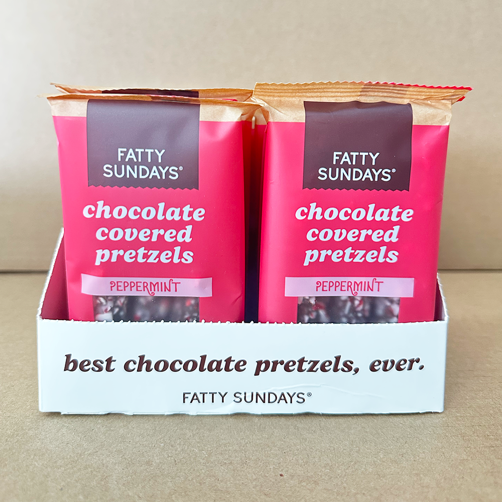 Fatty Sundays - Wholesale Chocolate Covered Sweets - Peppermint Chocolate Covered Pretzels (3-pack)3