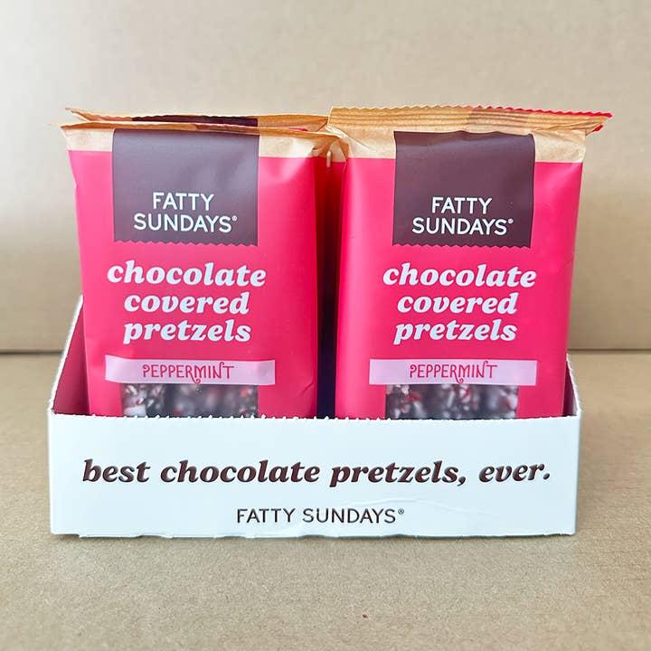 Fatty Sundays - Wholesale Chocolate Covered Sweets - Peppermint Chocolate Covered Pretzels (3-pack)3