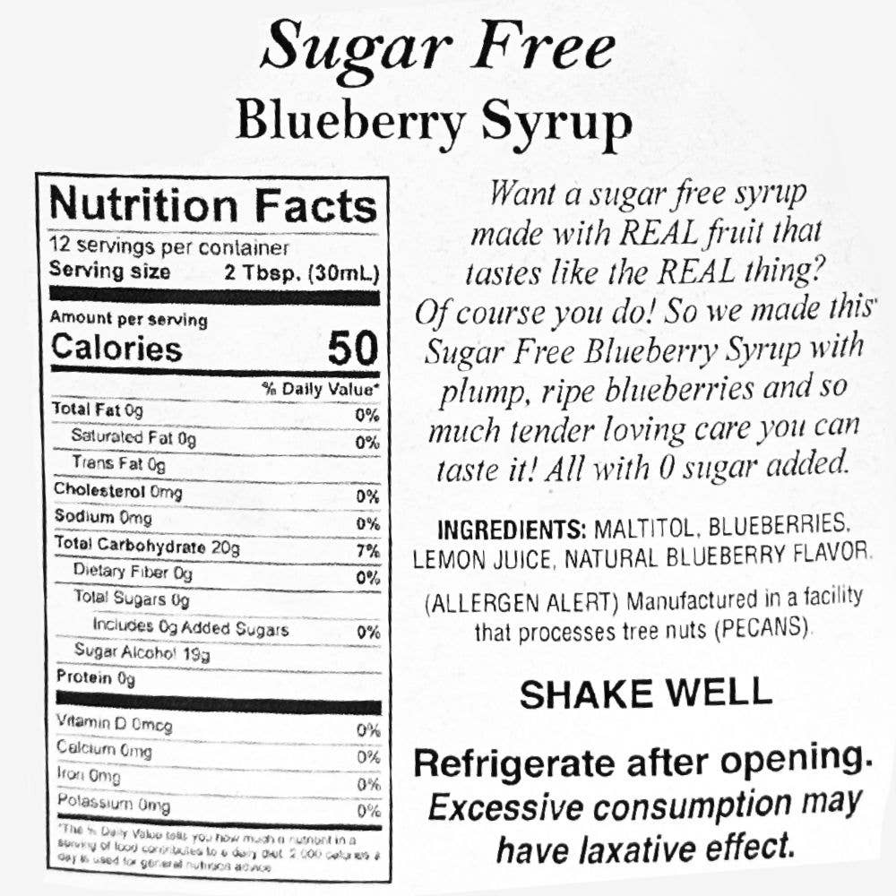 War Eagle Mill Food Group - Wholesale Flavored Syrup - Sugar Free Blueberry Syrup, 12 fl oz Bottle2
