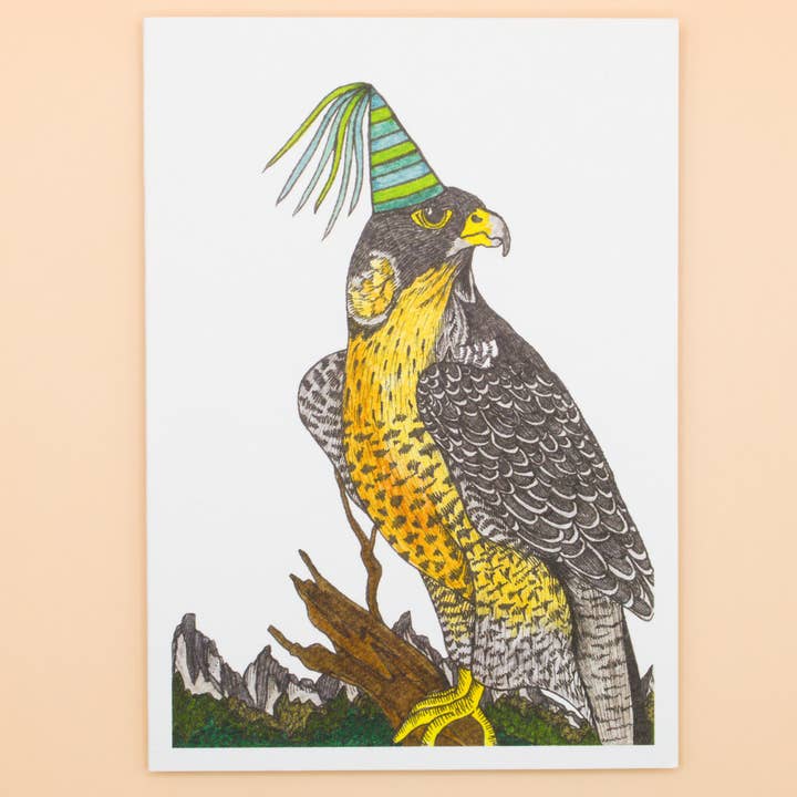 Sunshine Sea Art - Wholesale Birthday Card - Peregrine Falcon Greeting Card Australia Bird Birthday Card0