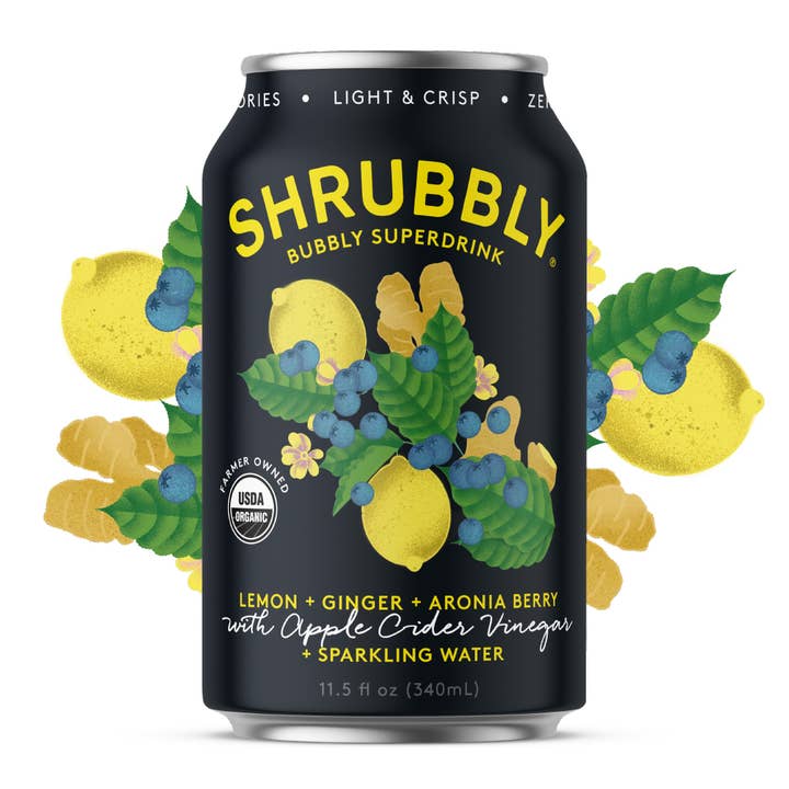 Shrubbly - Wholesale Sparkling Water - Lemon + Ginger + Aronia Berry Shrubbly