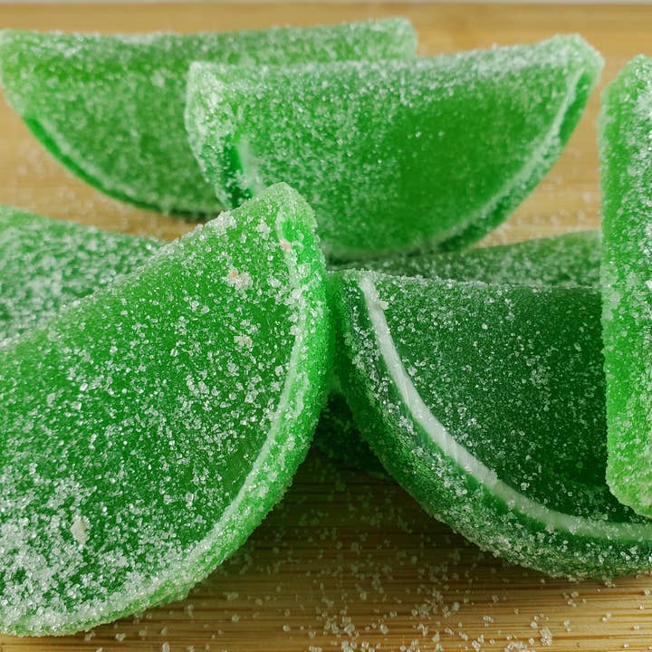 Lime Gourmet Fruit Slices, 4.0 oz. for wholesale by Chesebro's Handmade Confections and Candy