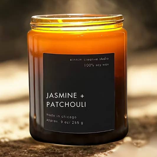 Jasmine + Patchouli – Floral & Woody Soy Candle Wholesale for wholesale by Einnim