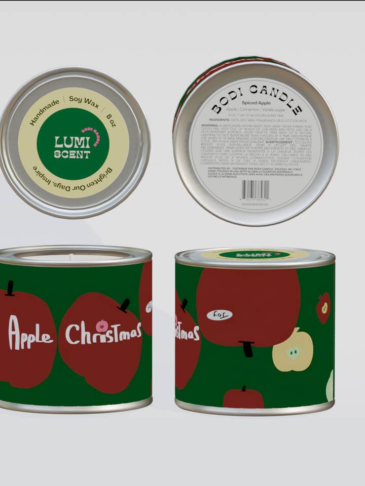 Holiday | Tin Jar Soy Wax | Apple Christmas for wholesale by Bodi Candle