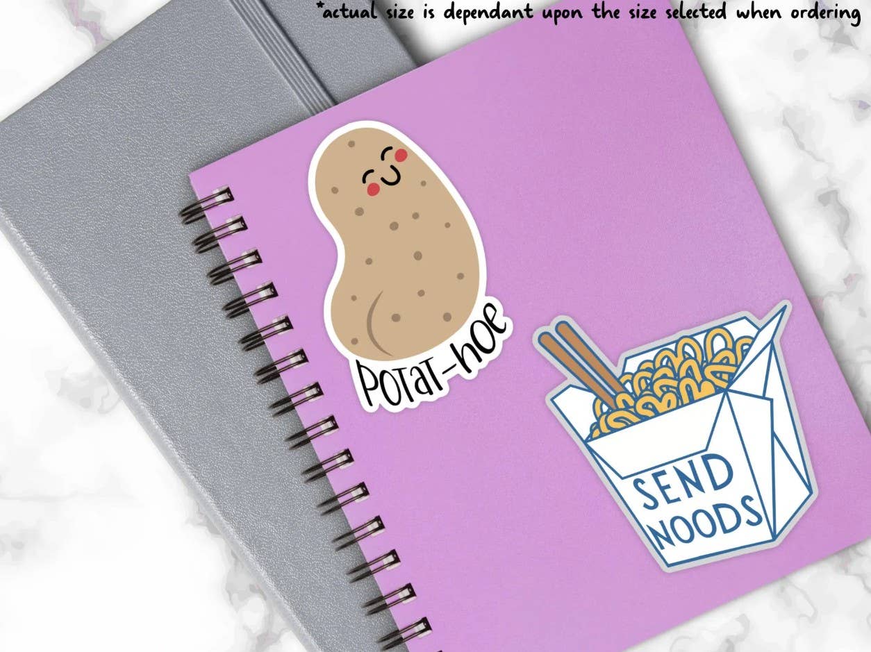 Sticky Martian - Wholesale Sticker - Send Noods Funny Food Pun, Ramen Noodle Joke Vinyl Sticker2