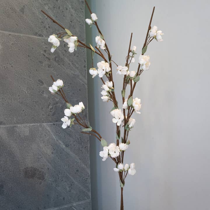 White paper cherry blossoms for wholesale by Flowrette