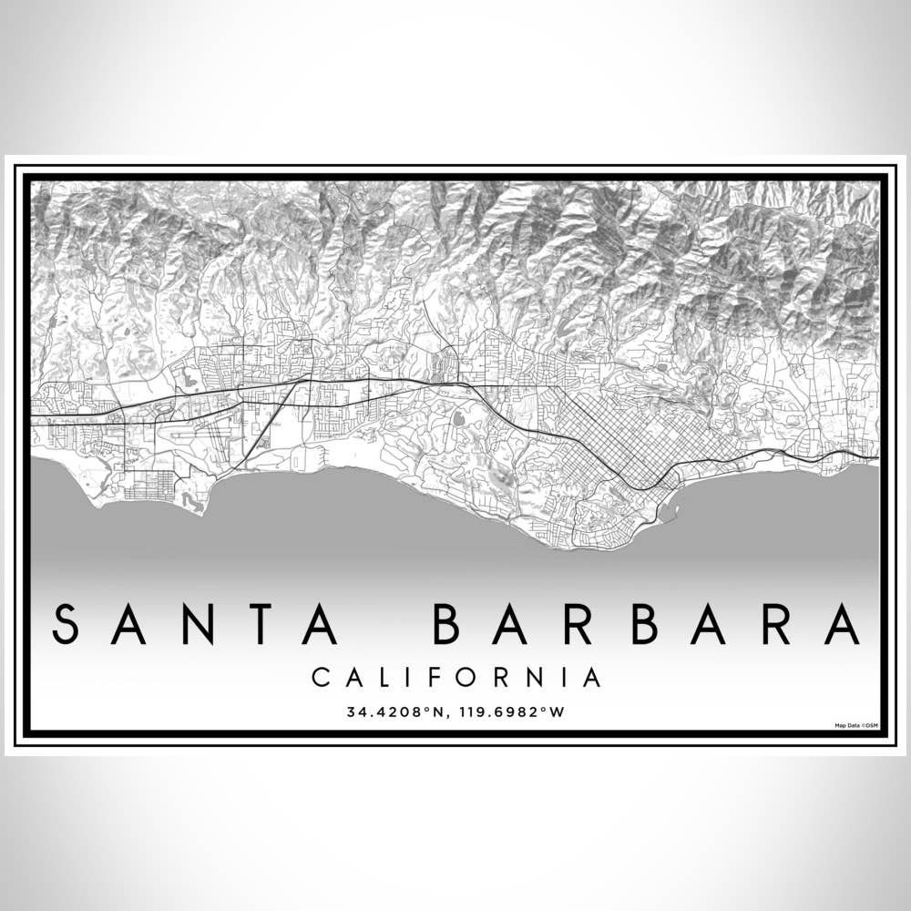 JACE.design - Wholesale Art Print - Santa Barbara CA Map Print Classic3