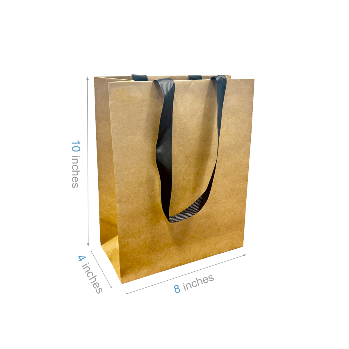 Kis Paper - Wholesale Gift Bag - Contour Luxe 8x4x10 Kraft Paper Bags Black Handle0