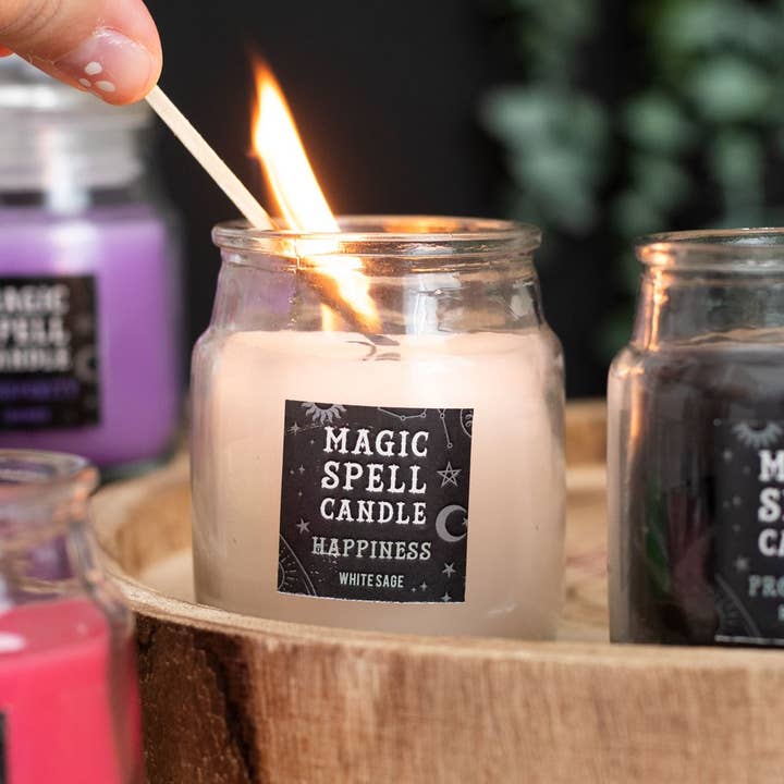 Pacific Trading - Wholesale Jar/Filled Candle - 15496 Magic Spell Candle Happiness White Sage Scent C/36