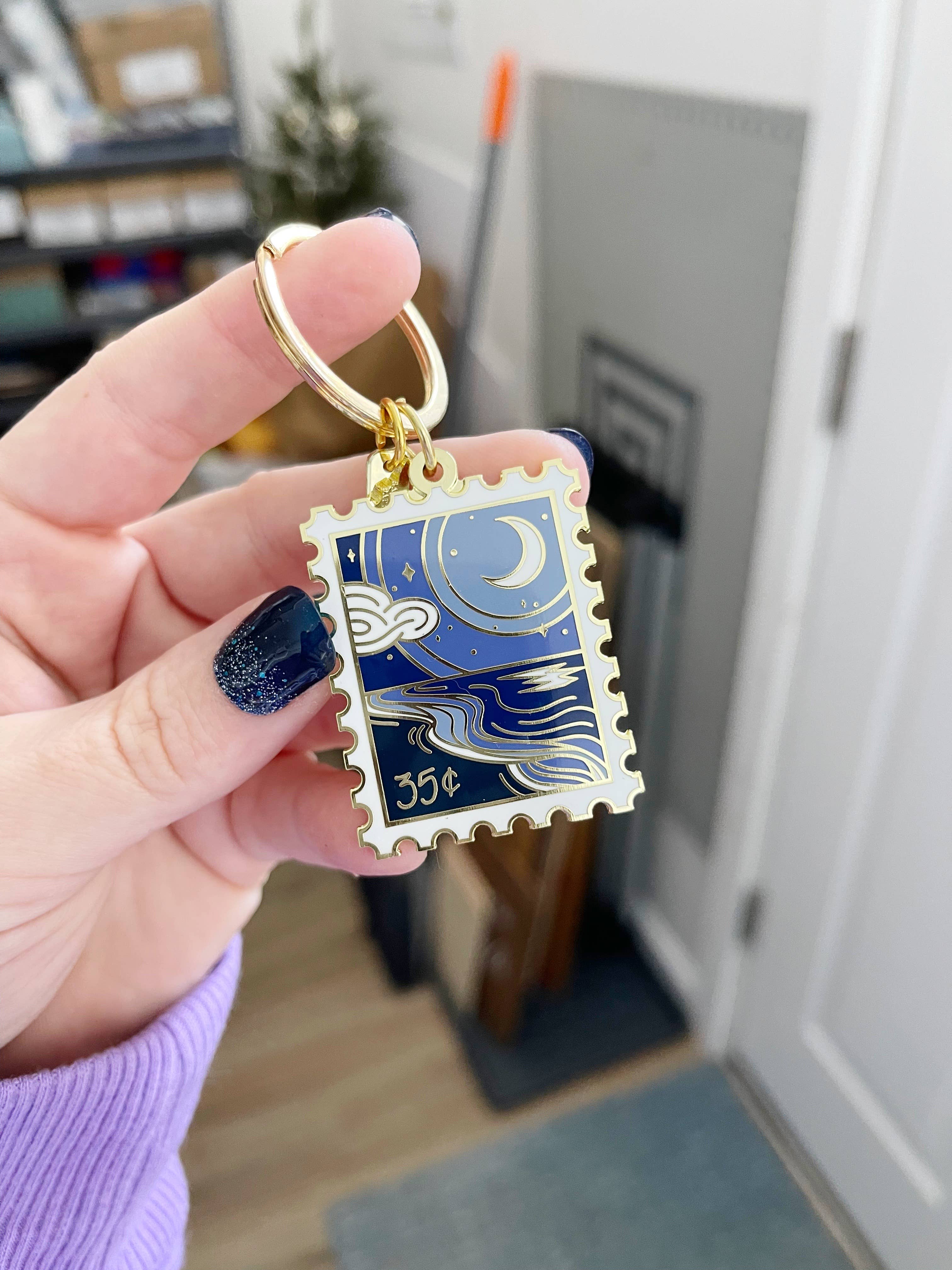 Sablewood Paper Company - Wholesale Keychain - Women's - Serene Shore Postage Stamp Keychain1