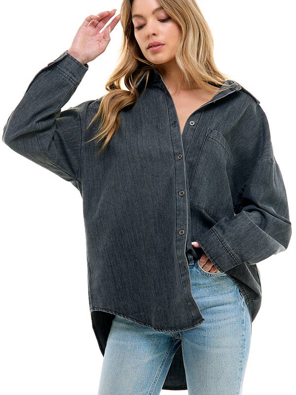 WASHED DENIM SHIRT for wholesale by ACOA COLLECTION