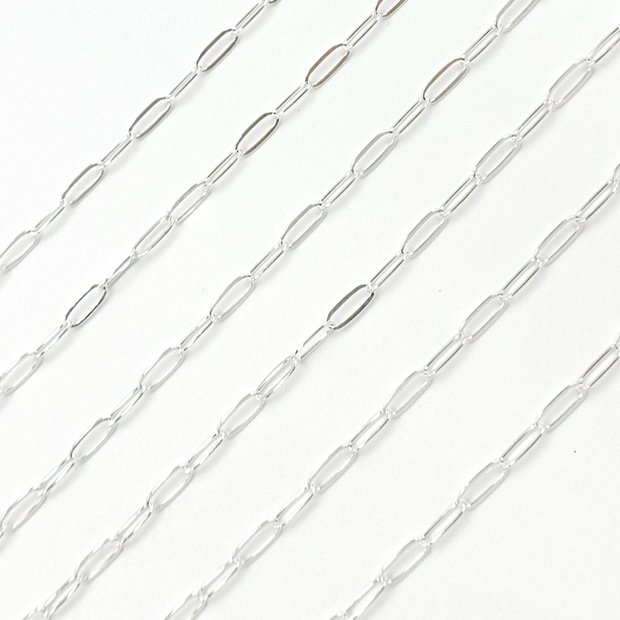 Tresor Jewelry Inc. - Wholesale Link & Chain Necklace - 1606FSS. Sterling Silver Flat Paperclip Chain3