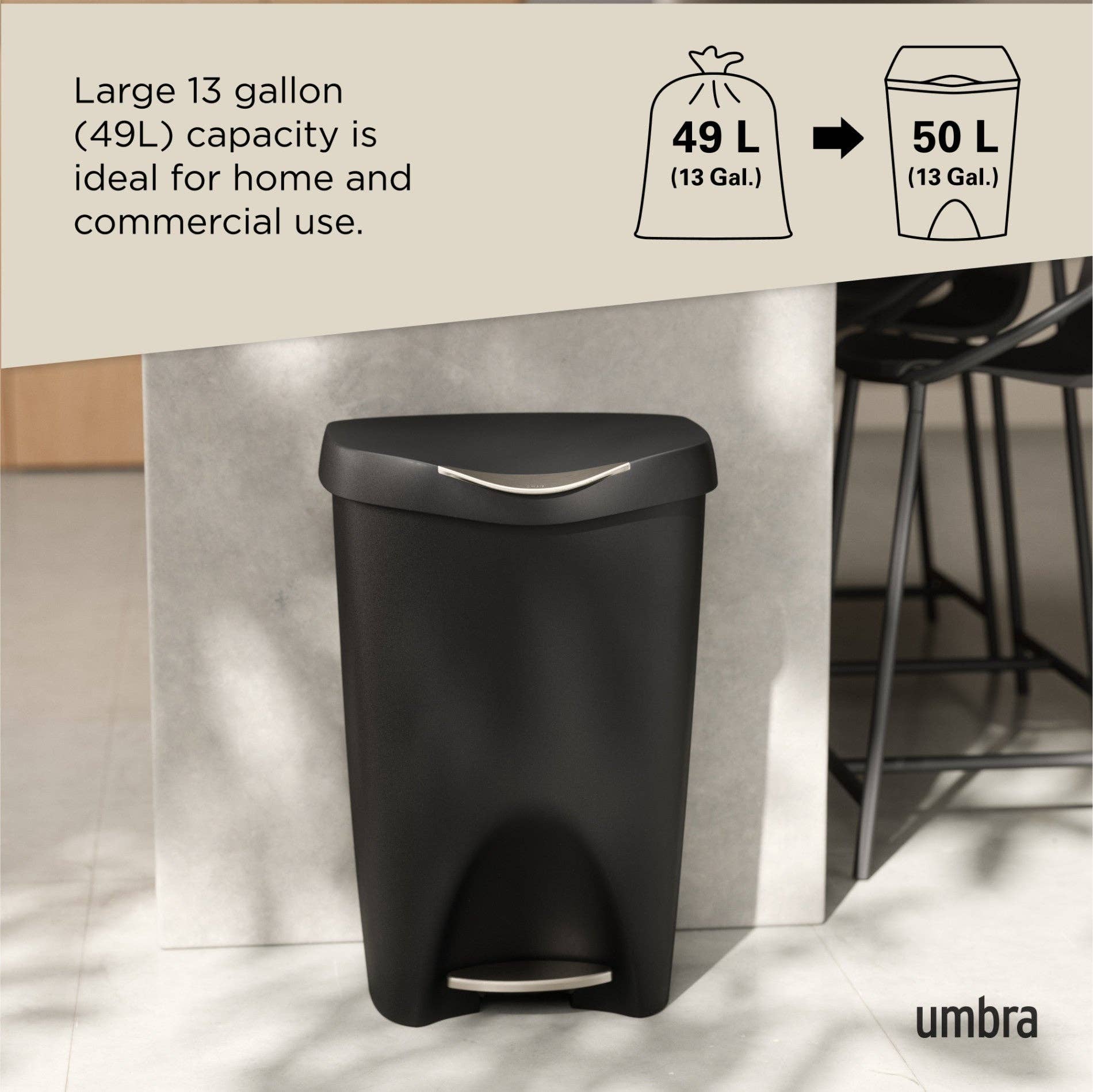 Umbra - Wholesale Trashcan/Trash Bin - Brim Step On Trash Can14