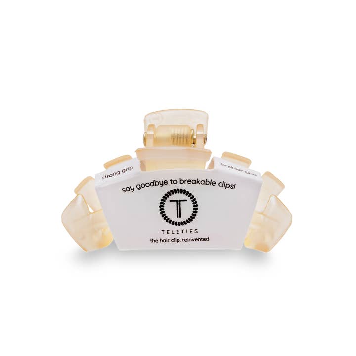 TELETIES - Wholesale Hair Clip - Women's - Classic Hair Clip | Tiny | Almond Beige1