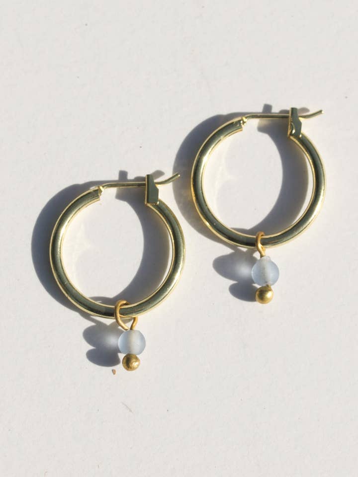 Sea Glass Huggies - Blue Sky for wholesale by Rover & Kin