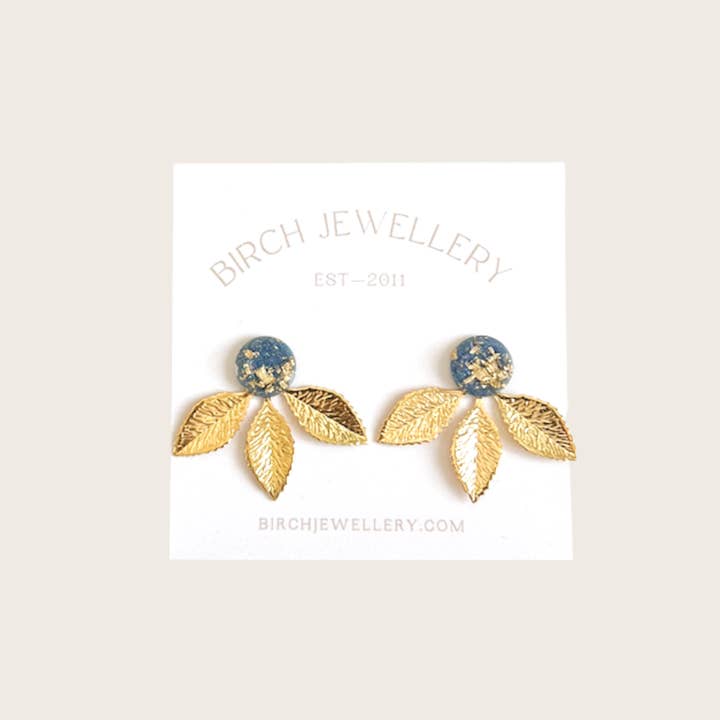 Birch Jewellery - Vente Boucles d'oreilles ear jackets/manchettes d'oreille (climbers) - Cache-oreilles en forme de feuille d'or5