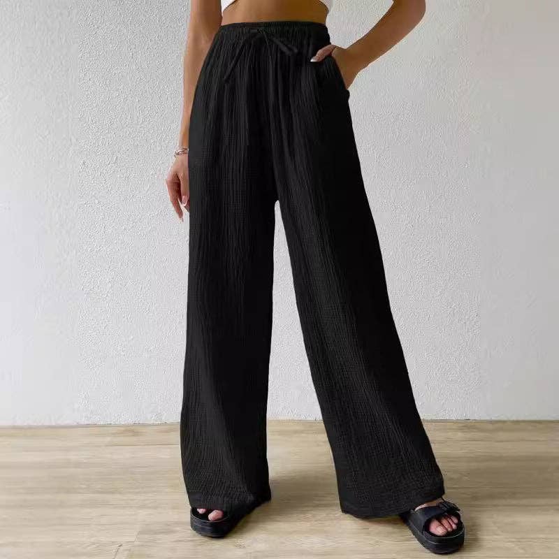 safistyle - Wholesale Pants - Women's - Women’s Elegant Solid Color Wide-Leg Trousers5