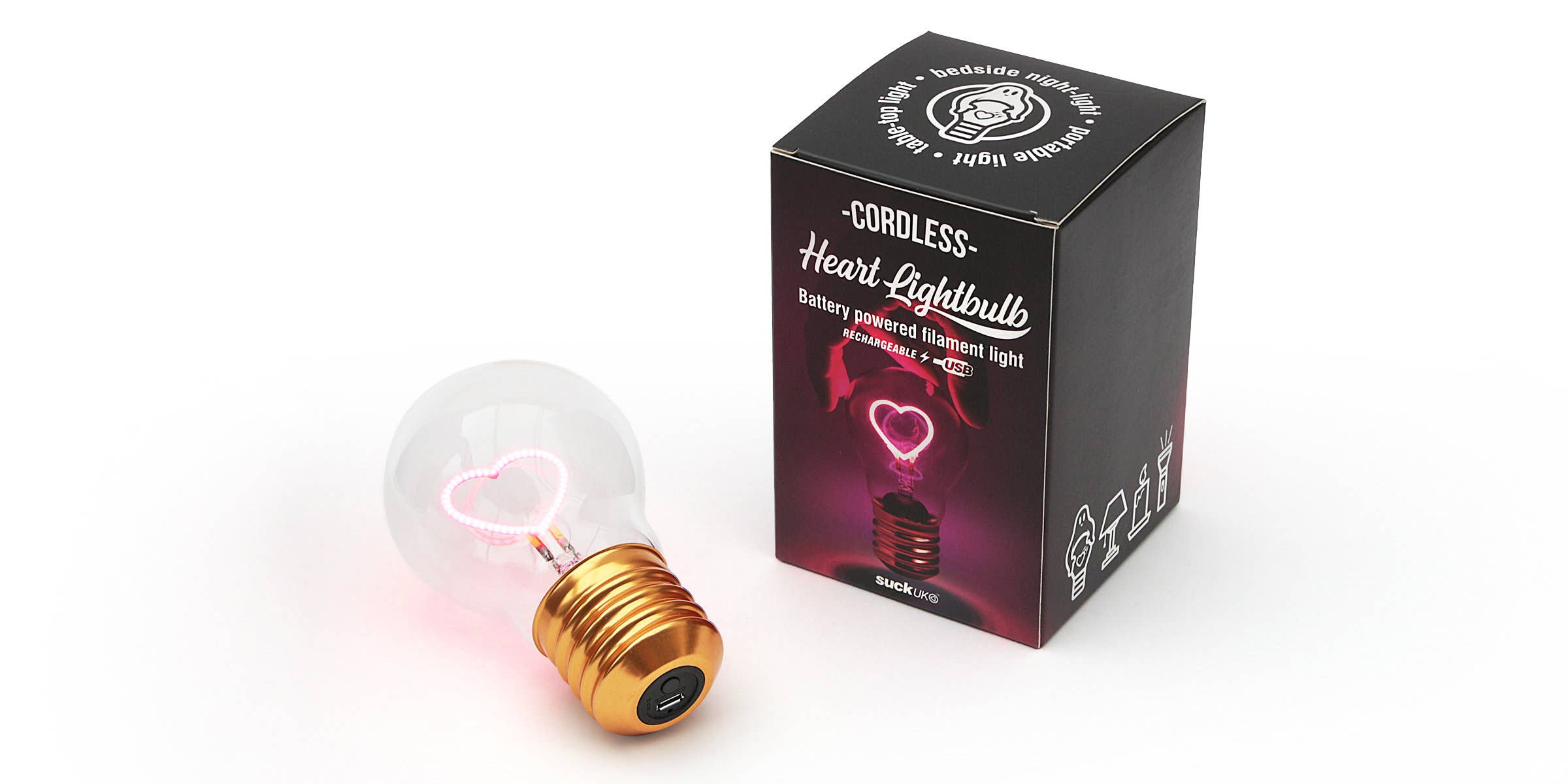 SUCK UK Ltd - USA - Wholesale Accent/Desk Lamp - Magic Cordless Heart Lightbulb7