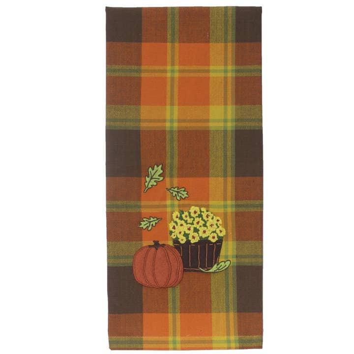 Autumn Plaid Mums Towel for wholesale by Home Collections by Raghu