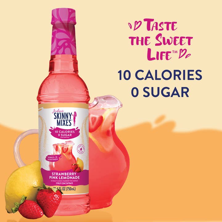 Jordan's Skinny Mixes - Wholesale Cocktail Mix/Syrup - Strawberry Pink Lemonade Syrup Concentrate