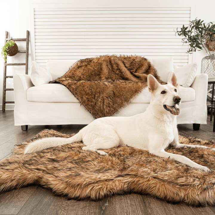 Paw Brands - Wholesale Pet Bed - Dog - PupRug by Paw.com™ Faux Fur Orthopedic Dog Bed - Curve Sable Tan3