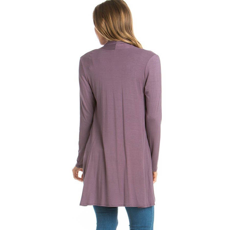 Azules Clothing - Venta al por mayor Cárdigan - Mujer - Cárdigan drapeado de manga larga con parte delantera abierta24